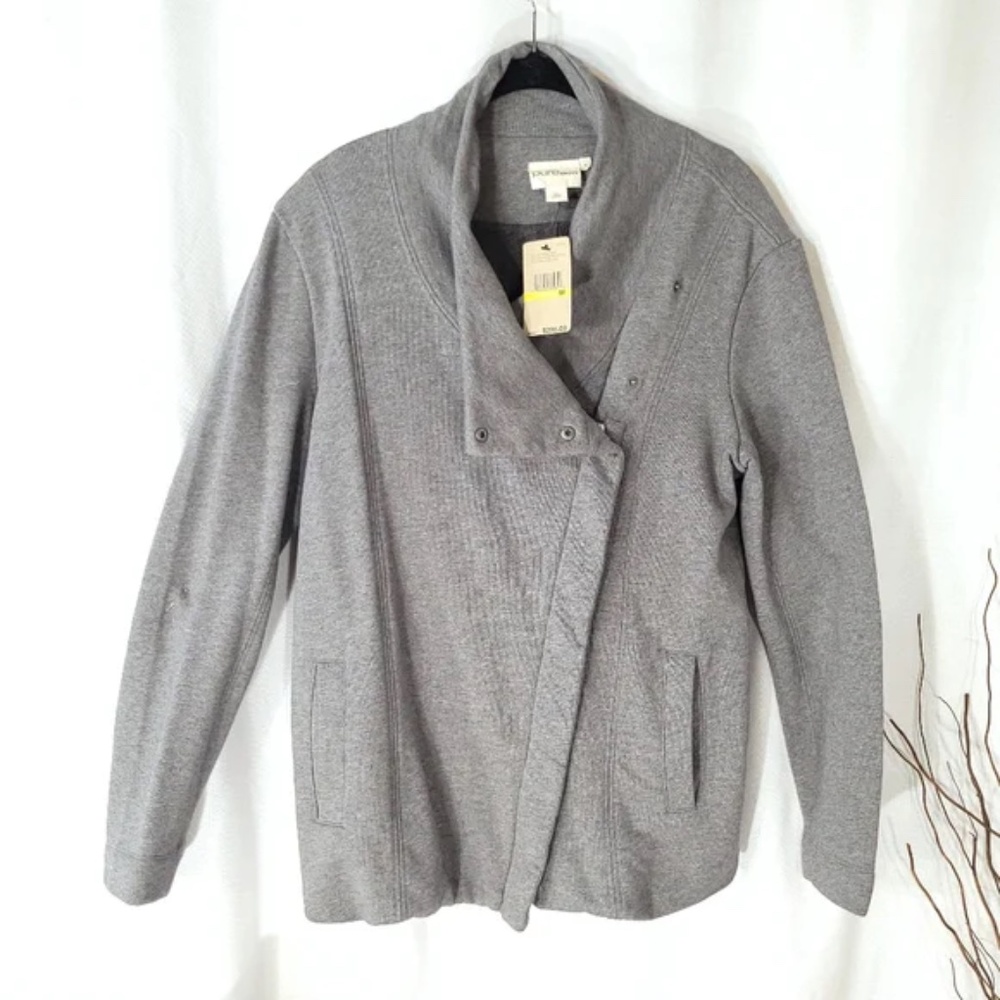 DKNY Asymmetrical Zip and Snap Jacket